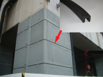 鋼板巻き耐震補強継目漏れ防止材